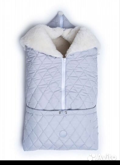 Конверт на овчине + муфта на ручку коляски