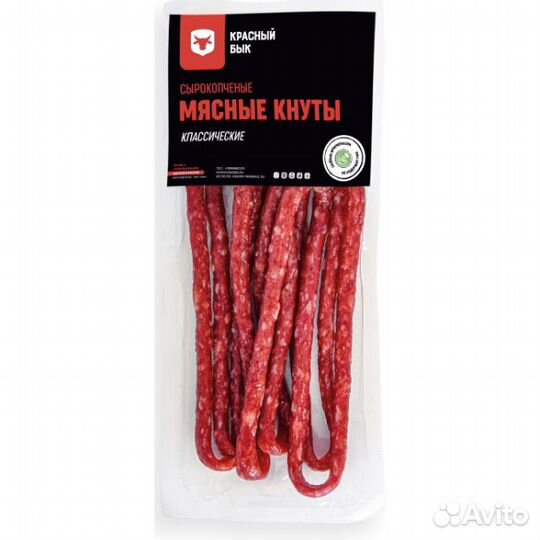 Мясные кнуты Красный Бык Сырокопченые 80г