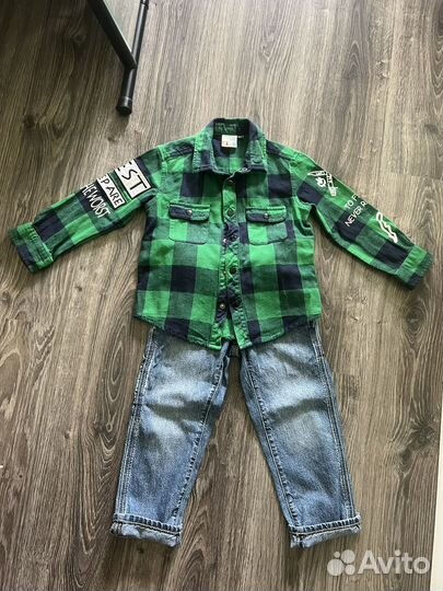 Рубашка, джинсы Gap для мальчика, 98-104