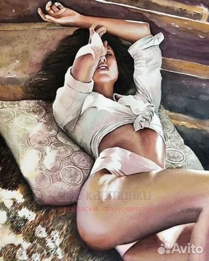 Картина по номерам 40x50 Девушка в легком наряде н