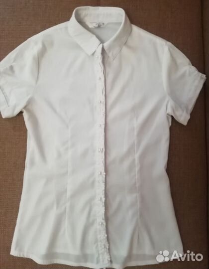 2 белые блузки кофты девочке 12-15 лет нат ткань