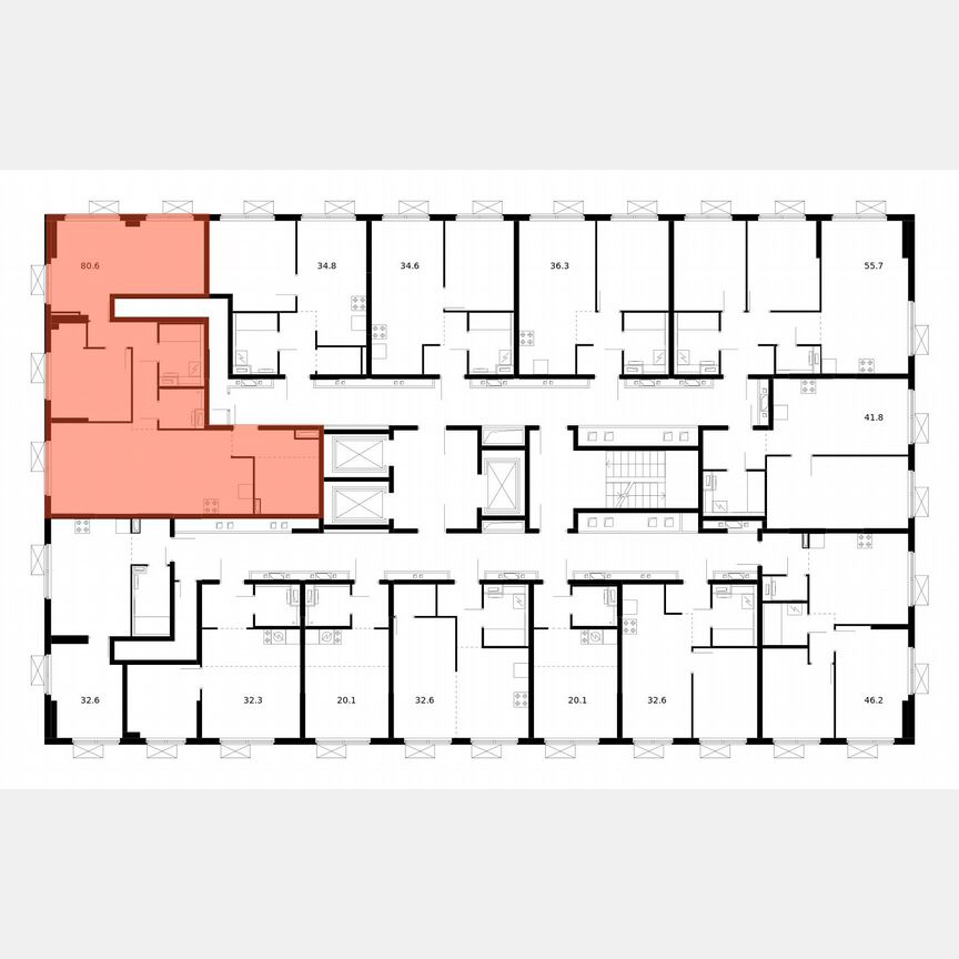 3-к. квартира, 80,6 м², 21/24 эт.