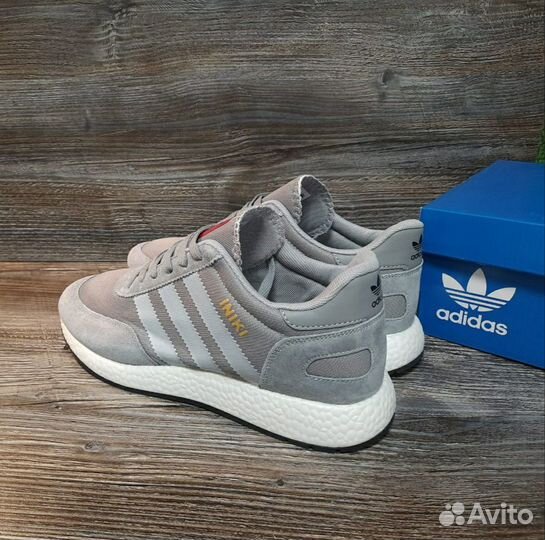 Кроссовки Adidas мужские лето артикул 966 серый