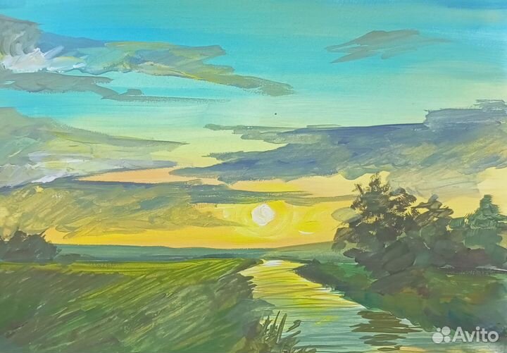 Картина пейзаж закат