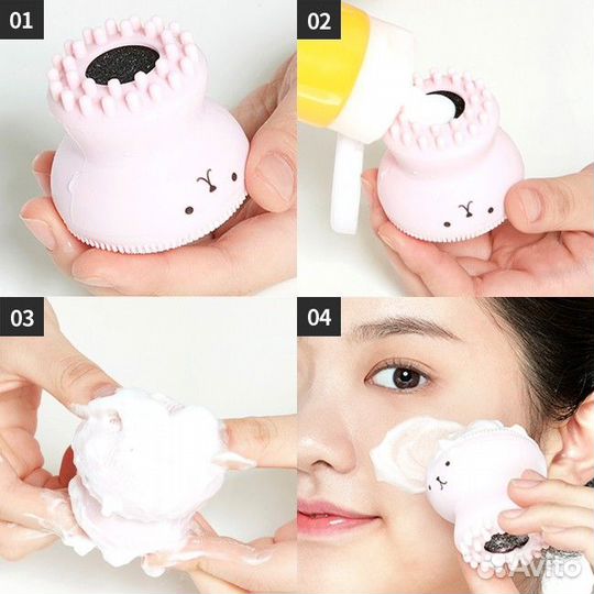 Массажный спонж для умывания и очищения лица