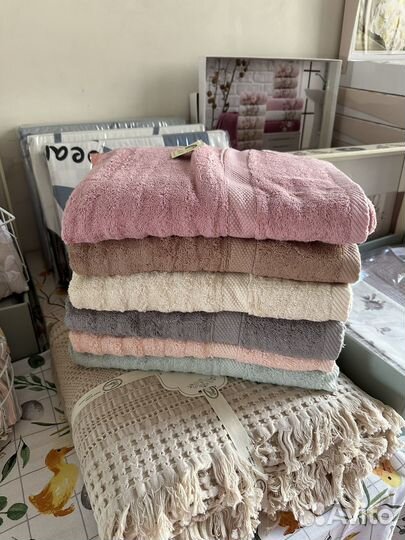 Махровые полотенца новые банное лицевое турция