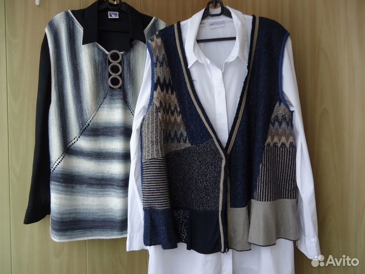 Женские вязанные жилеты ручной работы