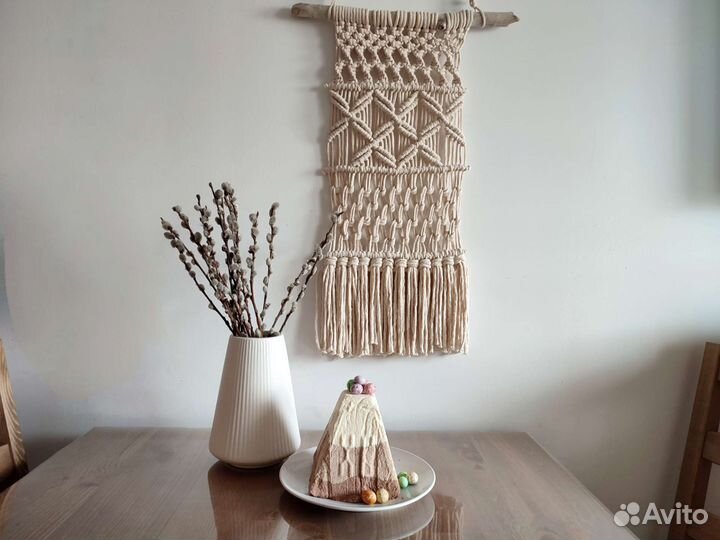 Макраме панно настенное хендмейд дрифтвуд