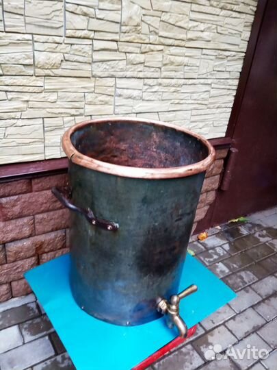 Антикварный жбан-бочка медная 18 век