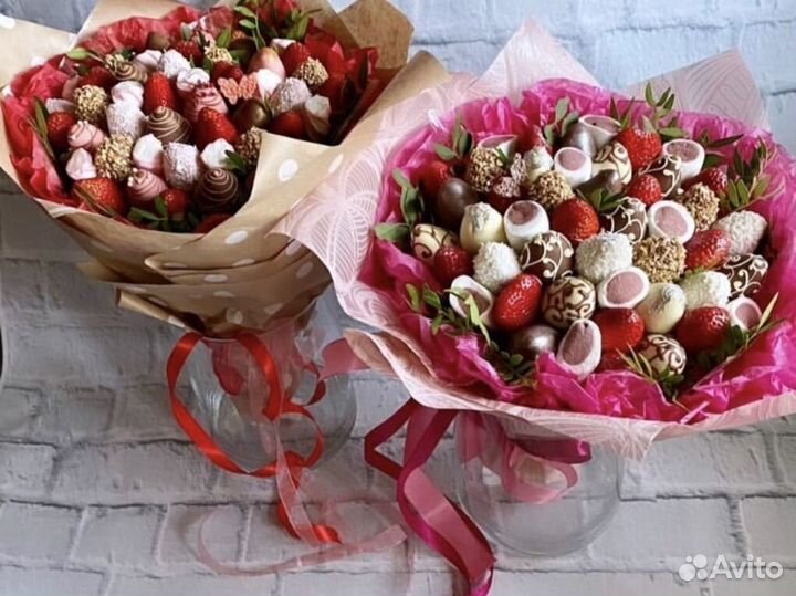 Клубника в шоколаде. Съедобный букет