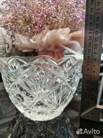 Хрустальная ваза для фруктов СССР