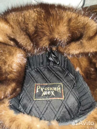 Мужская шапка ушанка из норки