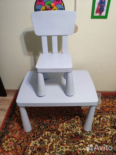 Стол и стул детские Икеа Маммут