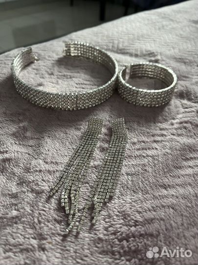 Набор ожерелье серьги браслет