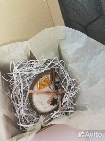 Свеча в кокосе/корпоративный подарок/ декор