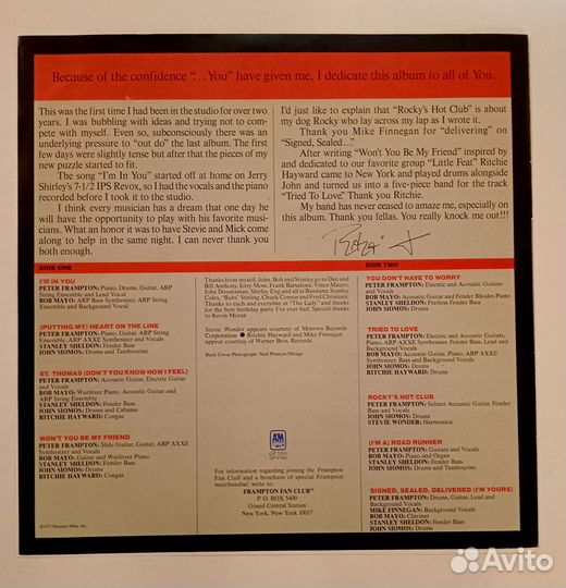 LP.Peter Frampton – I'm In You - 1977