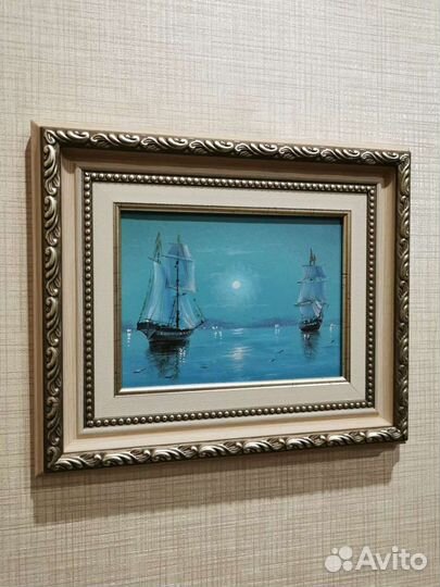 Картина маслом на холсте Корабли (с доставкой)