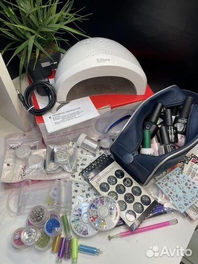 Большой набор для ногтей + лампа