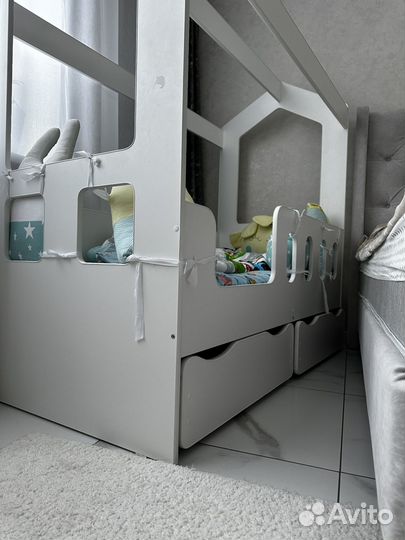 Детская кровать от 3 лет домик