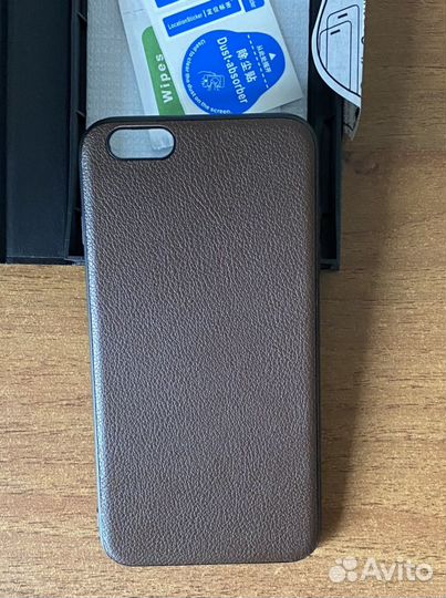 Чехол на iPhone 7 plus, кожа+стекло на экран
