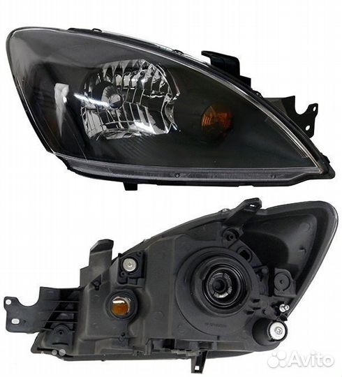 Фара Mitsubishi Lancer 03-07 черная