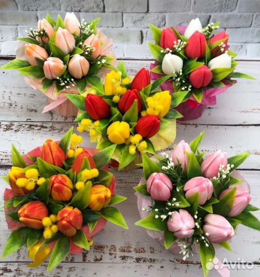Букет тюльпанов из мыла ручной работы