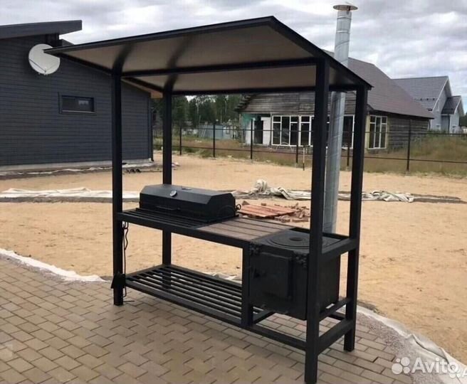 Мангал с крышей