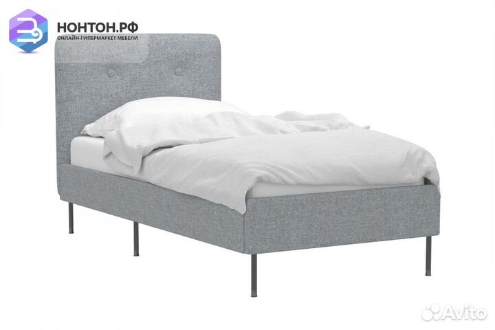 Кровать Альма 0.9 м светло-серая