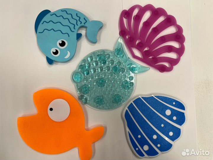 Мини-коврик 5 штук на присосках для ванной