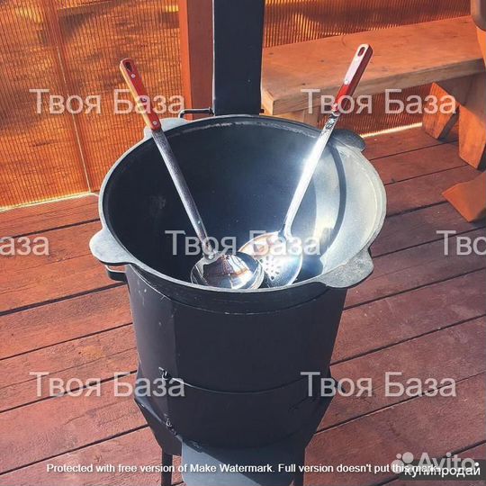 Казан чугунный + печь комплект 12 литров