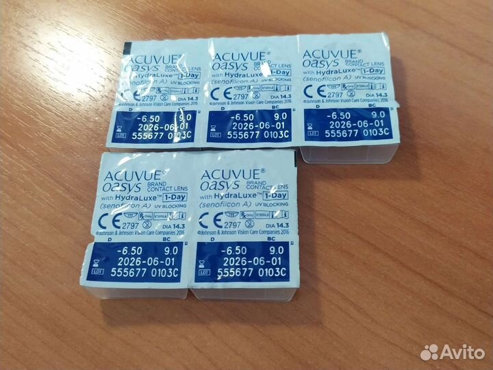 5 линз -6.5 кривизна 9.0 acuvue oasis