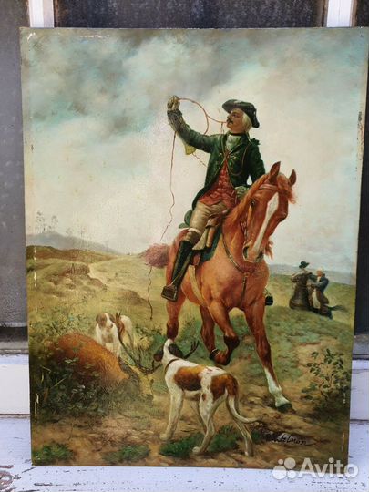 Винтажная Картина Маслом Охота Wilnon