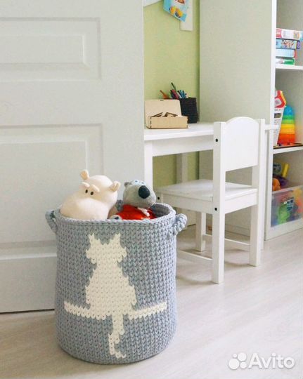 Корзина новая с котом в стиле HM home