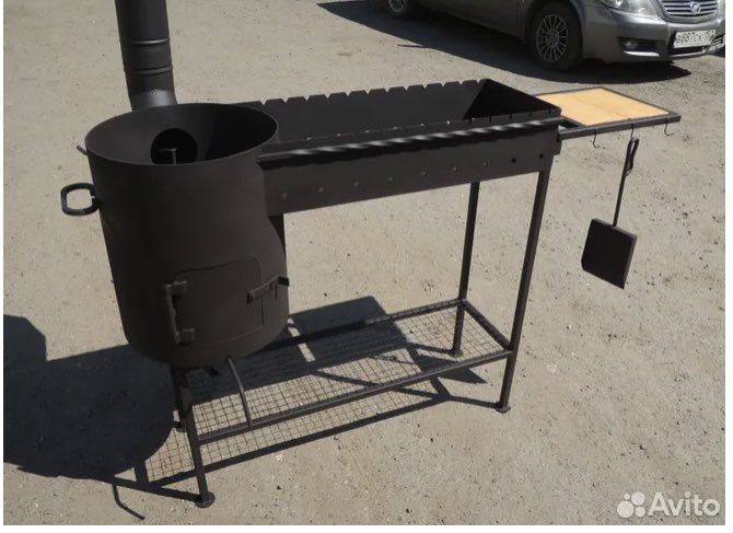 Мангал с печью под казан