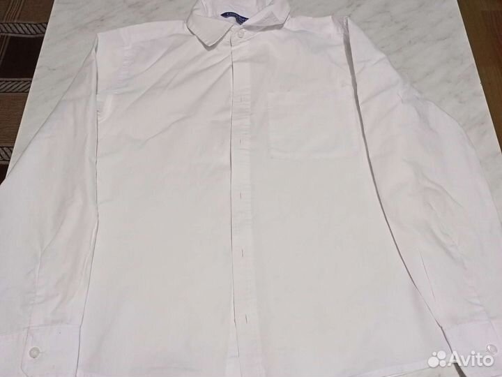 Рубашка школьная белая школьная 140