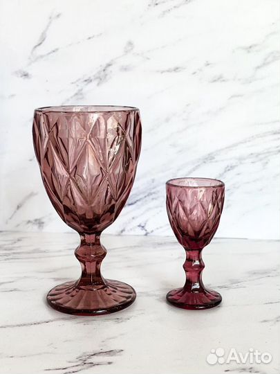 Набор рюмок из цветного стекла 6 шт