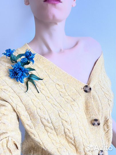 Брошь оберег Василек