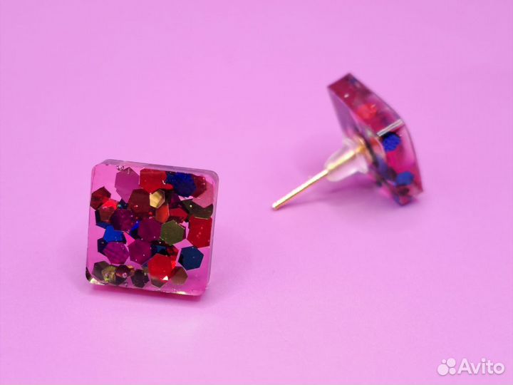 Серьги из эпоксидной смолы