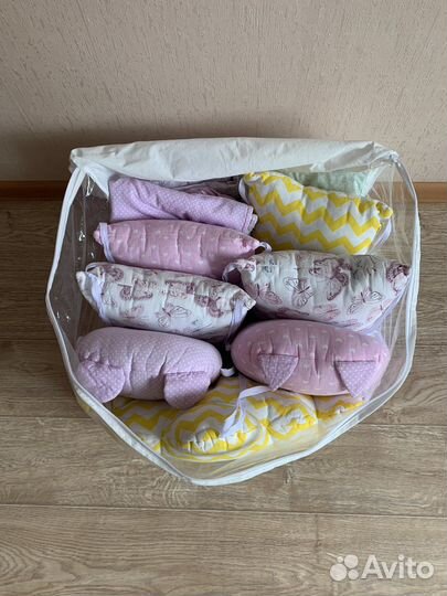 Бортики в кроватку для девочки