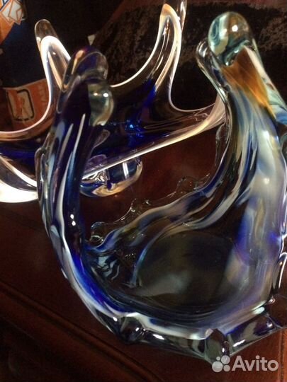 Вазы парные. Bohemia. Гутное стекло