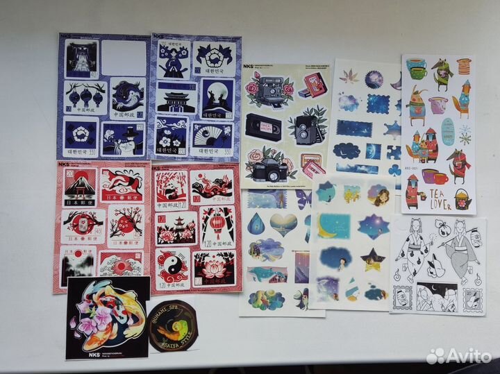 Наклейки, альбом с наклейками, скотч, плакат