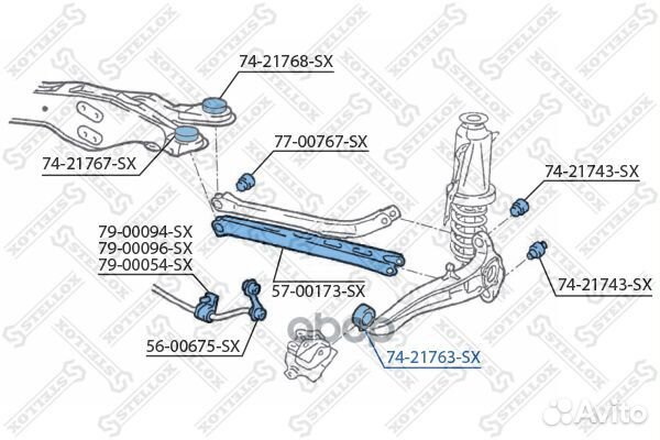 Сайлентблоки подвески 74-21763-SX Stellox