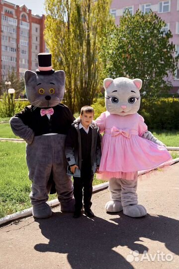 Аниматор Ростовая кукла Кошка Буся и Кот Бася