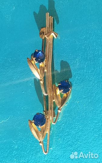 Брошь винтаж СССР позолота клеймо