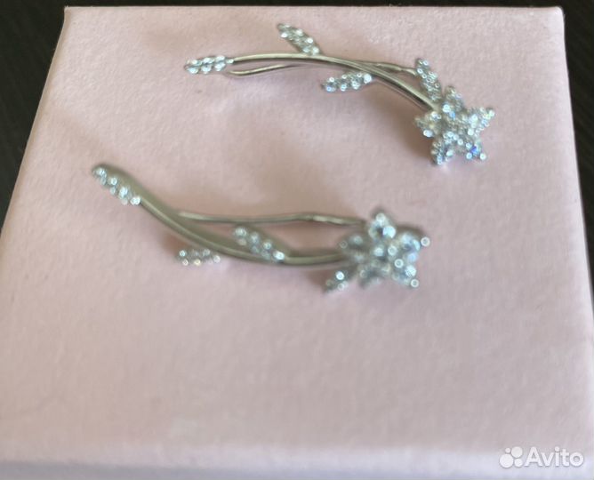 Серьги каффы серебро