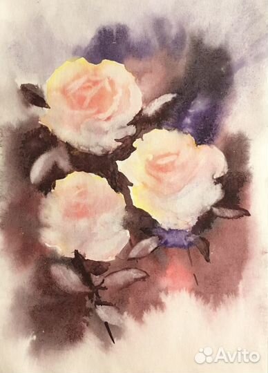 Картина акварель цветы