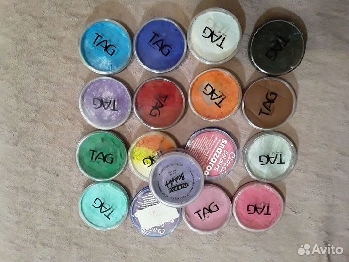 Профессиональный аквагрим TAG краски 17 цветов 32г