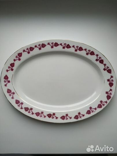 Старинный фарфор, овальное блюдо