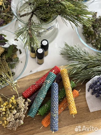 Свечи чакральные с травами и маслами для очищения