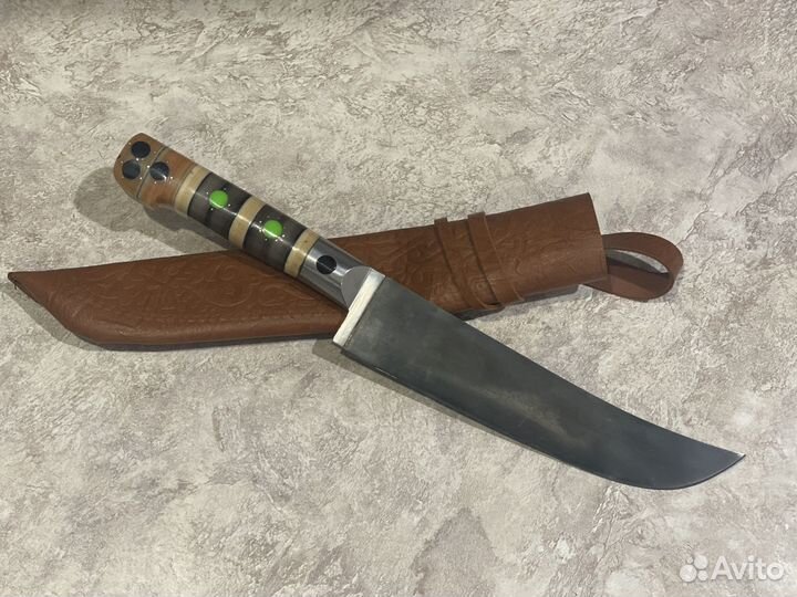 Пчак средний Ёрма с садафом, гарда латунь гравиров